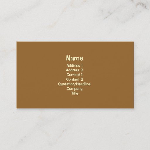 Customizable Simple Brown Business Card Template