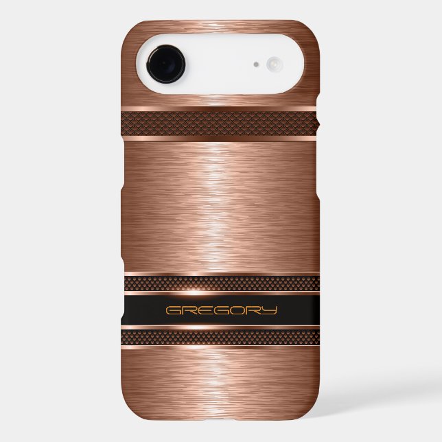 Simple Brown Copper Tones Metallic Look Case-Mate iPhone Case (Back)