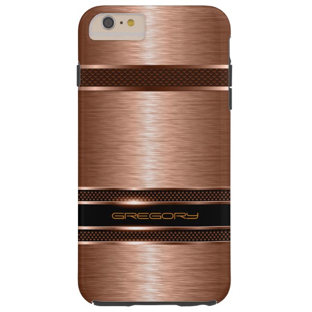 Simple Brown Copper Tones Metallic Look Case-Mate iPhone Case (Back)