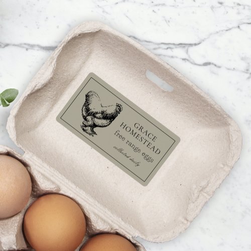 Simple Brown Cute Farm Chicken Egg Carton Product Label
