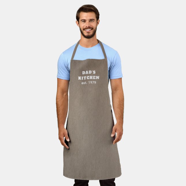 Simple Brown Dad's Kitchen Modern Apron (Worn)