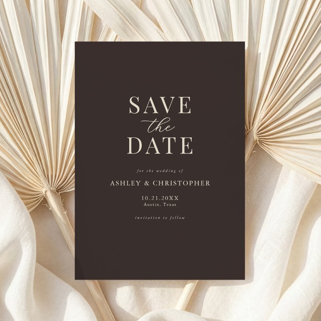 Simple Brown Elegant Photo Wedding Save the Date (Creator Uploaded)