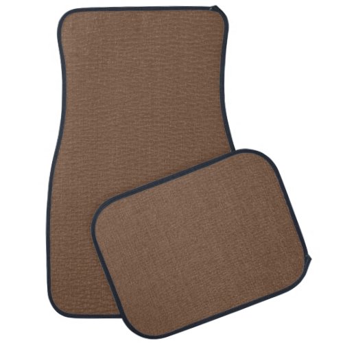 Simple Brown Faux Leather Look Car Mat