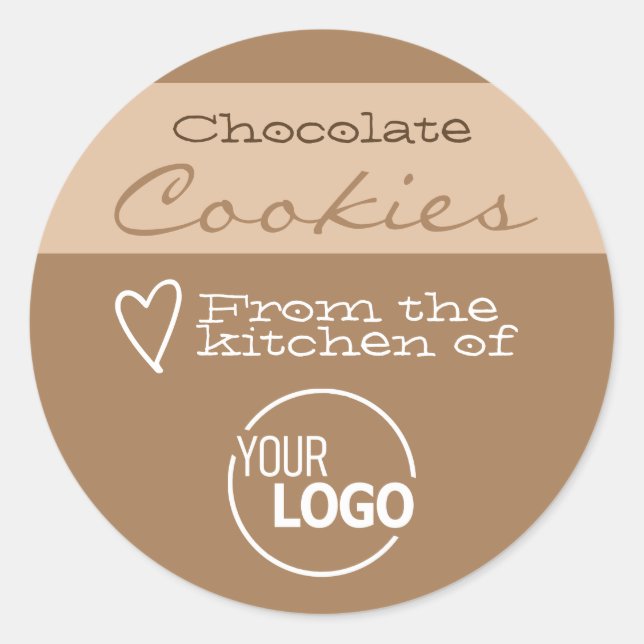 Simple Brown Food Cake Cookie Labels Calligraphy  (Front)
