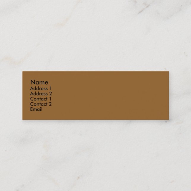 Simple brown mini business card (Front)