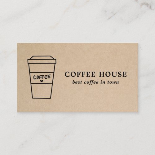 Simple Brown Modern Cute Coffee Business Card