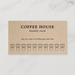 Simple Brown Modern Cute Rustic Coffee Loyalty Card