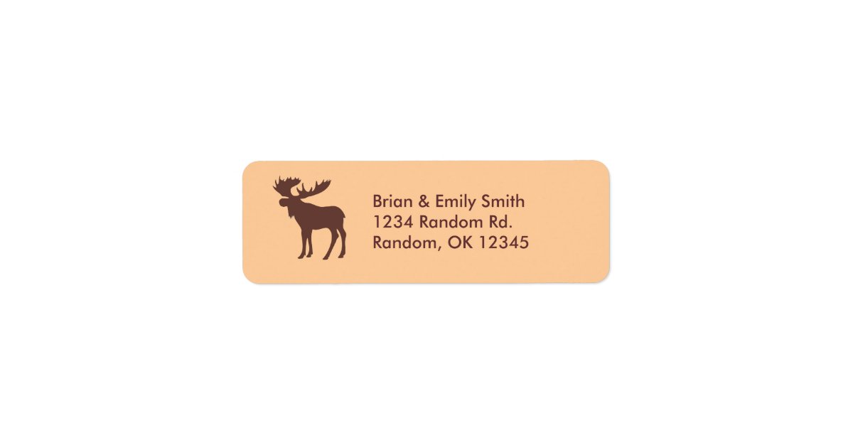 Simple brown moose return address labels Zazzle