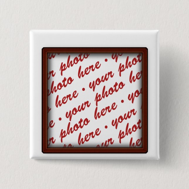 Simple Brown  Photo Frame Pinback Button (Front)