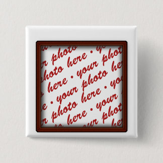 Simple Brown Photo Frame Pinback Button