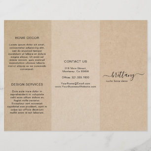 Simple Brown Rustic Business Trifold Brochure