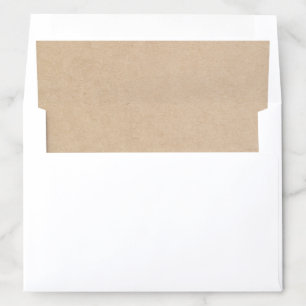 Simple Brown Rustic Wedding Envelope Liner