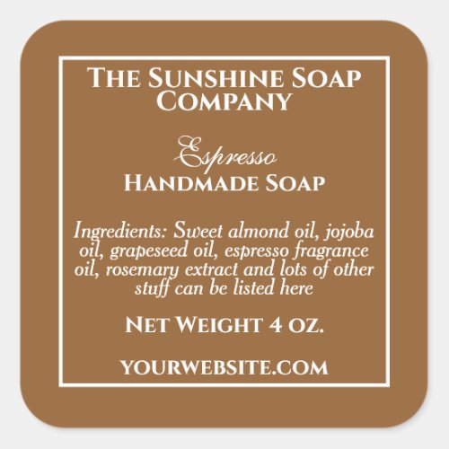 Simple Brown Soap and Cosmetics Label 