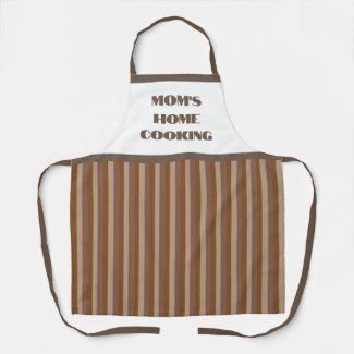 Simple Brown Stripe Mom's Home Cooking Apron