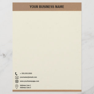 Simple Brown Texture Border Corporate Letterhead