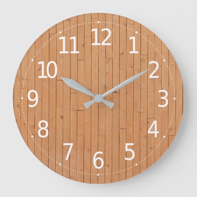 Simple Brown Wood Background | Wall Clock (Front)