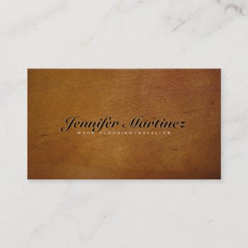 Simple Brown Wood Grain Texture Business Card by artOnWear at Zazzle