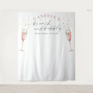 Simple  brunch and bubbly bridal shower backdrop