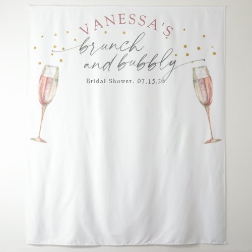 Simple  brunch and bubbly bridal shower backdrop