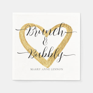 Simple Brunch and Bubbly Bridal Shower Napkins