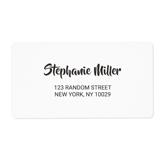 Simple Brush Calligraphy Wedding Address Label (Front)