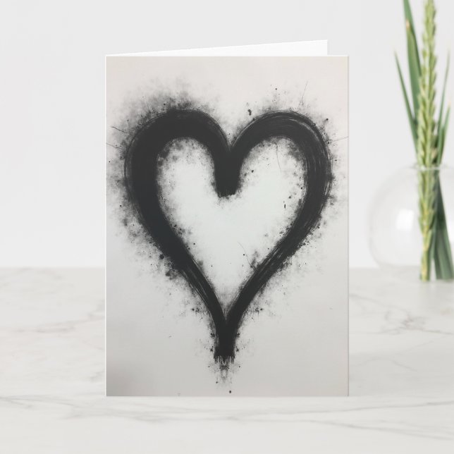 Simple Brush Heart Card (Front)