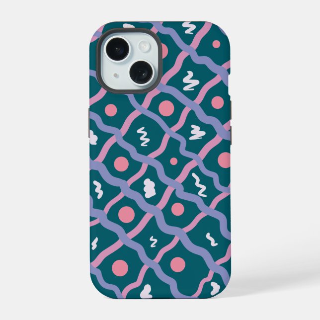 simple brush line pattern iphone case (Back)