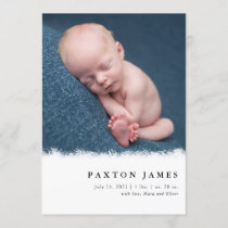 Simple Brushed Frame Baby Photo Birth Announcement