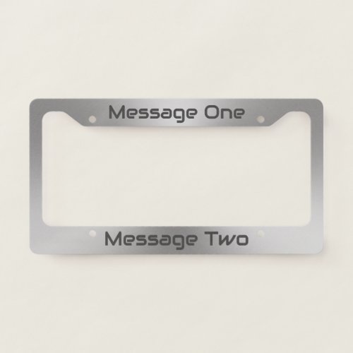 Simple Brushed Metal Look Gray Text Sci_Fi Font License Plate Frame