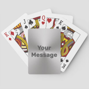 Simple Brushed Metal Look with Name Text Template Poker Cards