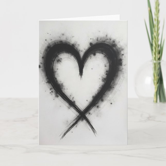 Simple Brushstroke Heart Card (Front)