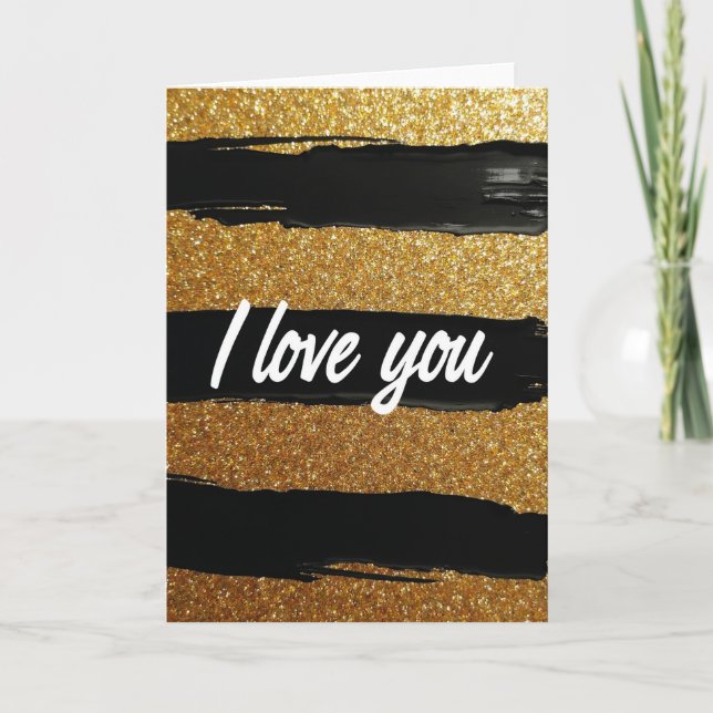 Simple Brushstroke I Love You Card (Front)