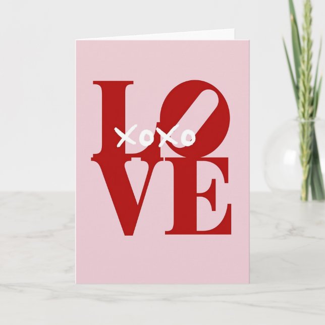 Simple Brushstroke Love Xoxo Card (Front)