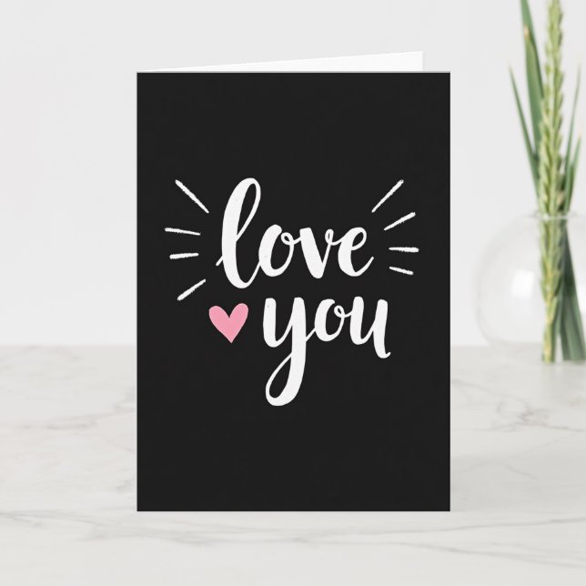 Simple Brushstroke Love You Card (Front)