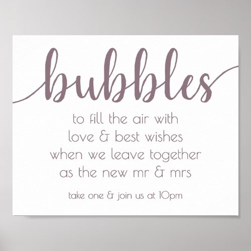 Simple Bubbles  Mauve Pink Party Event Station Poster