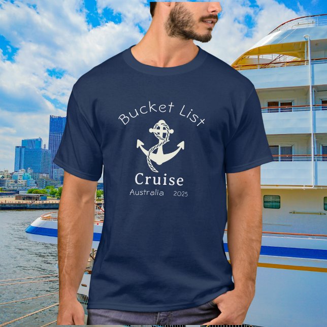  Simple Bucket List  Blue Personalize T-Shirt (front of shirt)