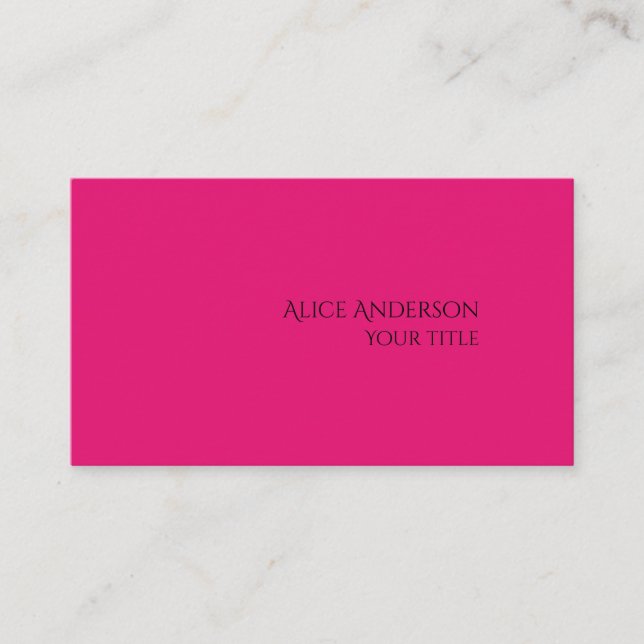 Simple Budget Create Your Own Pink Business Card (Front)