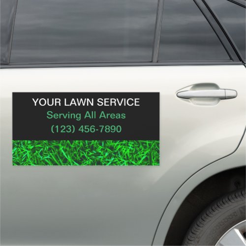 Simple Budget Friendly Lawn Care Car Magnet