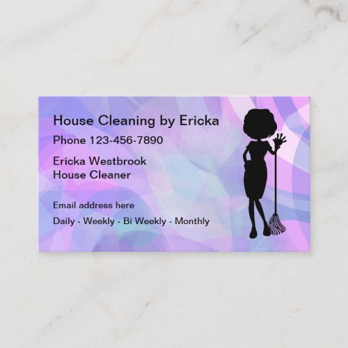 Simple Budget House Cleaning Business Cards