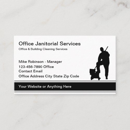 Simple Budget Janitorial Cleaning Service Business Card