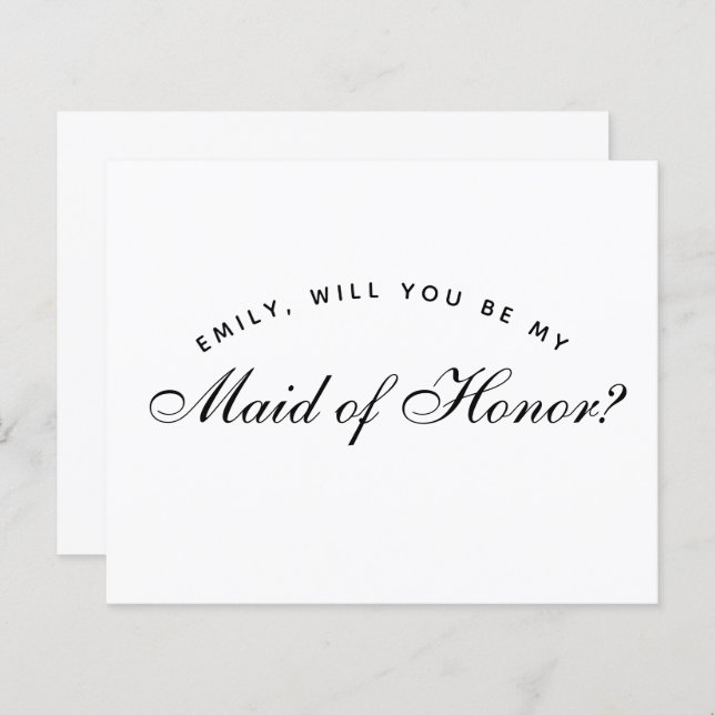 Simple Budget Maid Of Honor Proposal (Front/Back)