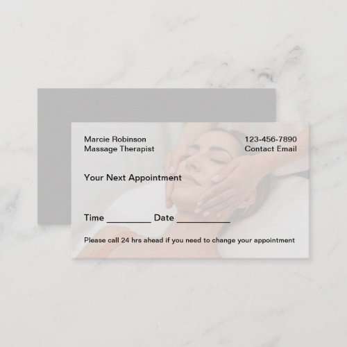 Simple Budget Massage Business Appointment Cards