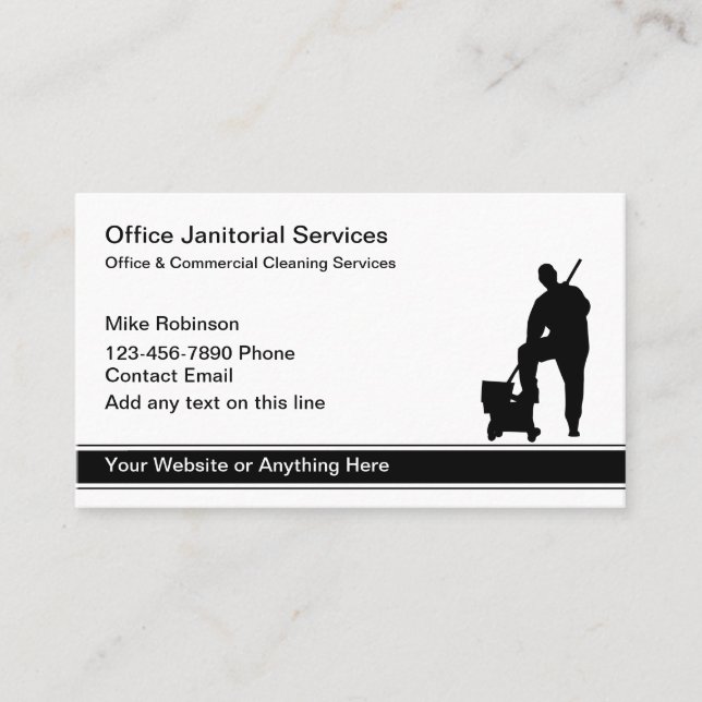 Simple Budget Office Cleaning Service Business Card (Front)