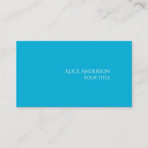 Simple Budget One Solid Color Modern Light Blue  Business Card