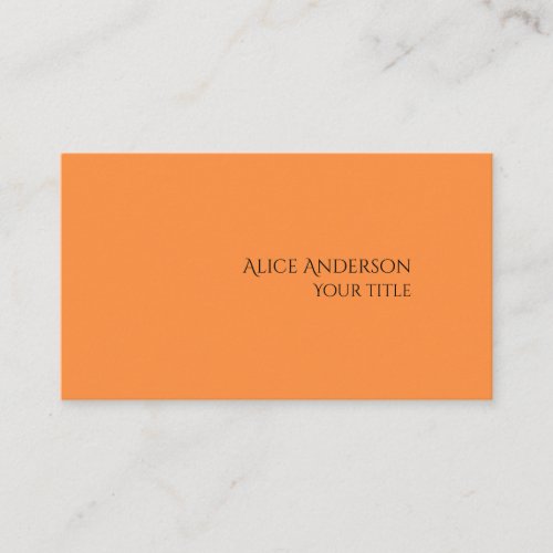 Simple Budget One Solid Color Modern Orange Business Card
