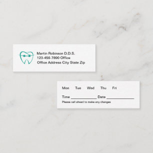 Simple Budget Orthodontist Appointment Cards