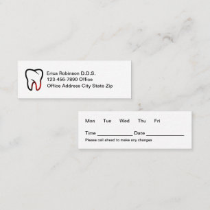 Simple Budget Periodontist Appointment Cards