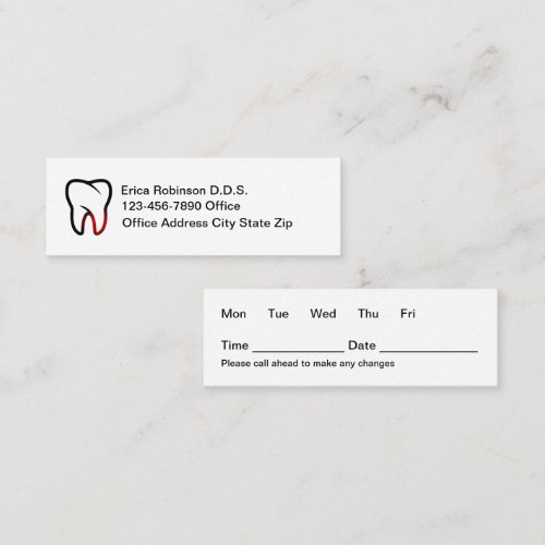 Simple Budget Periodontist Appointment Cards