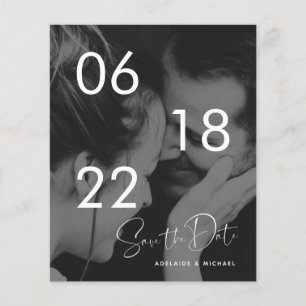 Simple Budget Photo Save The Date QR Code Flyer