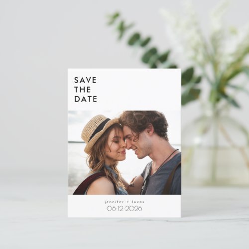 Simple Budget Photo Wedding Save the Date Announcement Postcard